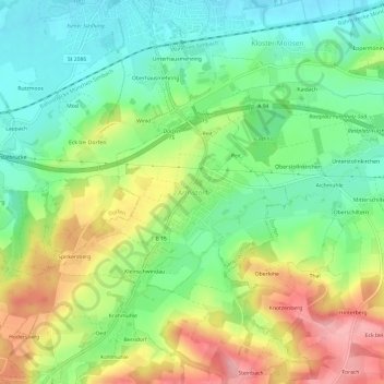 Armstorf topographic map, elevation, terrain