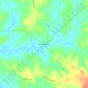 Shoulderbone topographic map, elevation, terrain