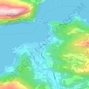 Dale topographic map, elevation, terrain