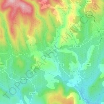 Loiras topographic map, elevation, terrain