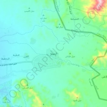 Al Khawbah topographic map, elevation, terrain