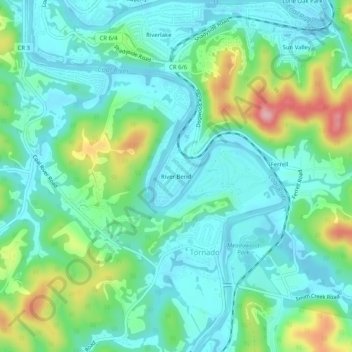 River Bend topographic map, elevation, terrain
