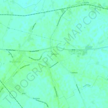 Polesine topographic map, elevation, terrain