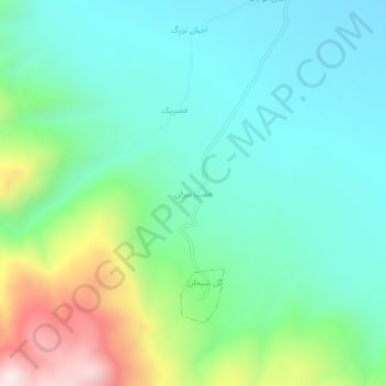 Haftsaran topographic map, elevation, terrain