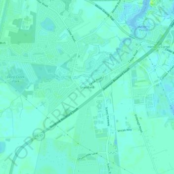 Grassfield topographic map, elevation, terrain