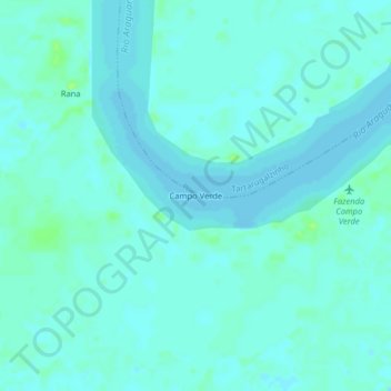 Campo Verde topographic map, elevation, terrain
