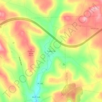 Turkey City topographic map, elevation, terrain