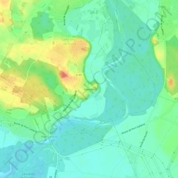 Gourdan topographic map, elevation, terrain