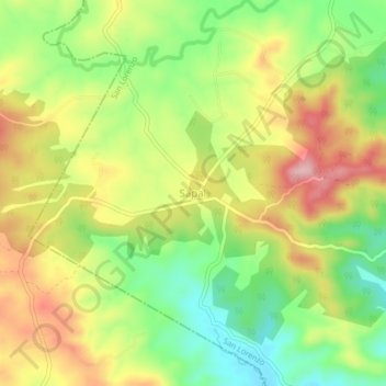 Sapal topographic map, elevation, terrain