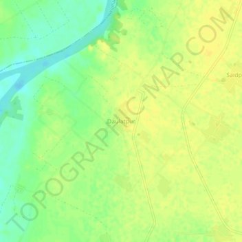Daulatpur topographic map, elevation, terrain