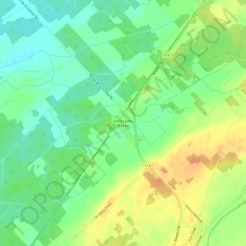Sainte-Julie-Station topographic map, elevation, terrain