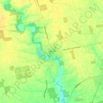 Townsend topographic map, elevation, terrain