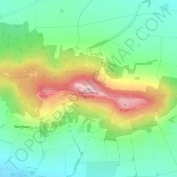 Hesselberg topographic map, elevation, terrain