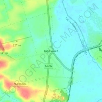 Tarakaniv topographic map, elevation, terrain