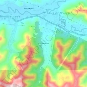 Agua Blanca topographic map, elevation, terrain