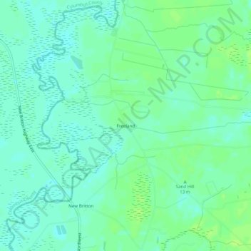 Freeland topographic map, elevation, terrain