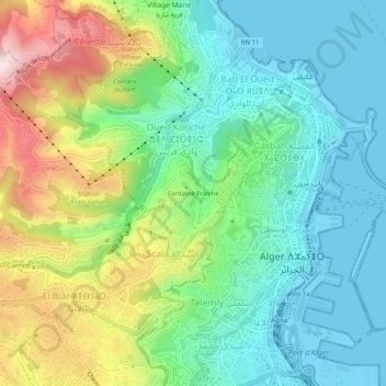 Fontaine Fraiche topographic map, elevation, terrain