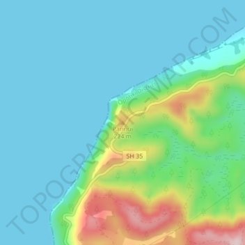Parinui topographic map, elevation, terrain