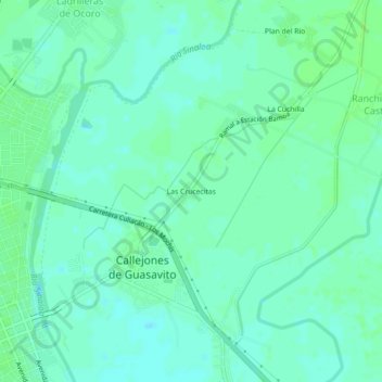 Las Crucecitas topographic map, elevation, terrain