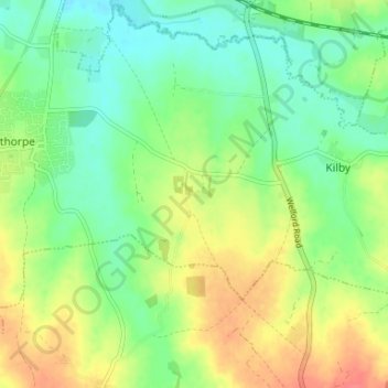 Foston topographic map, elevation, terrain
