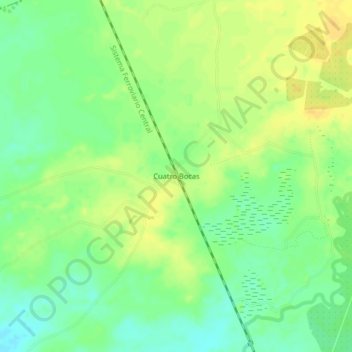 Cuatro Bocas topographic map, elevation, terrain