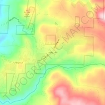 Grizzly Flat topographic map, elevation, terrain