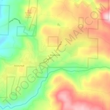 Grizzly Flats topographic map, elevation, terrain