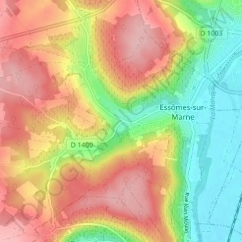 Montcourt topographic map, elevation, terrain