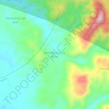 Kampong Suro Baru topographic map, elevation, terrain
