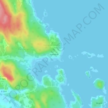 Juniskär topographic map, elevation, terrain