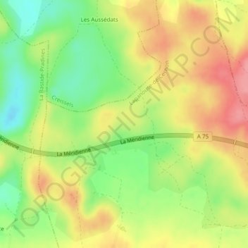 Arrabis topographic map, elevation, terrain