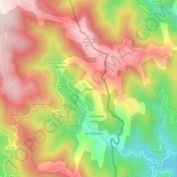 Nojaret topographic map, elevation, terrain