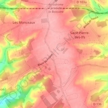 La Corne topographic map, elevation, terrain