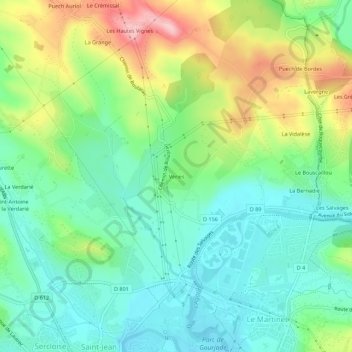 Véries topographic map, elevation, terrain