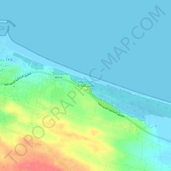 Akemkoum el Baz topographic map, elevation, terrain
