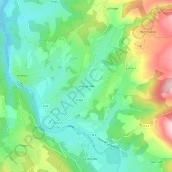 La Brugerette topographic map, elevation, terrain