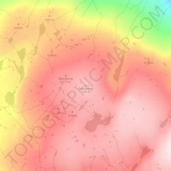 Grønahorgi topographic map, elevation, terrain