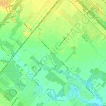Agerton topographic map, elevation, terrain