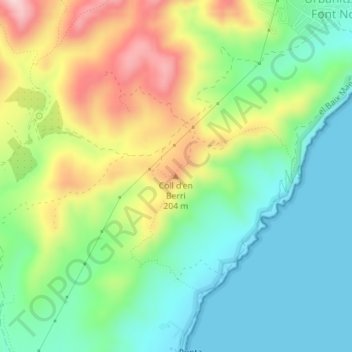 Coll d'en Berri topographic map, elevation, terrain