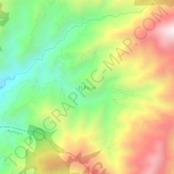 El Paujil topographic map, elevation, terrain