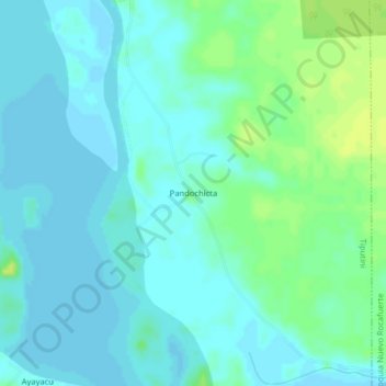 Pandochicta topographic map, elevation, terrain