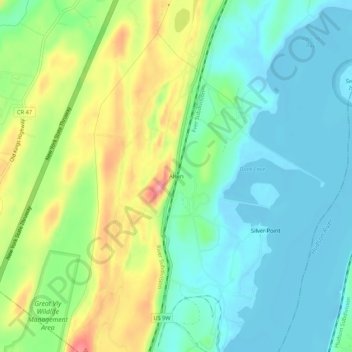 Alsen topographic map, elevation, terrain