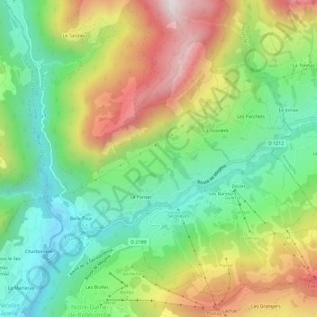 La Fougère topographic map, elevation, terrain