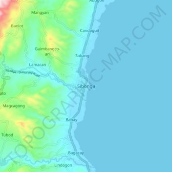 Sibonga topographic map, elevation, terrain