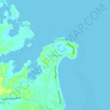 Catangnan topographic map, elevation, terrain