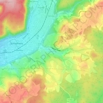 Eichen topographic map, elevation, terrain