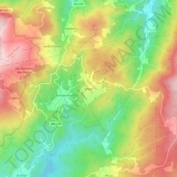 Solgos topographic map, elevation, terrain