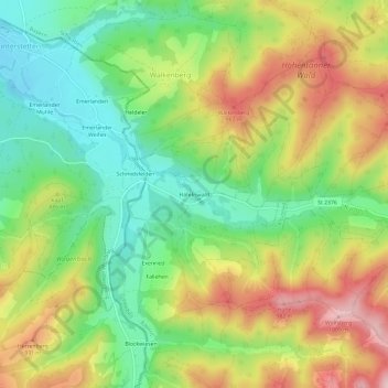 Häfeliswald topographic map, elevation, terrain