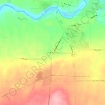 South Madison topographic map, elevation, terrain