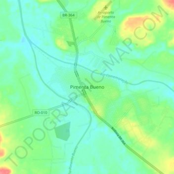 Pimenta Bueno topographic map, elevation, terrain